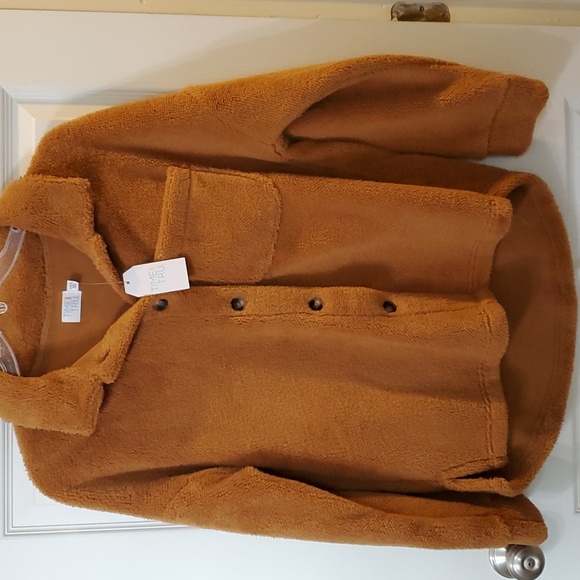Time n True Brown Sherpa Shacket NWT size L - Picture 1 of 4